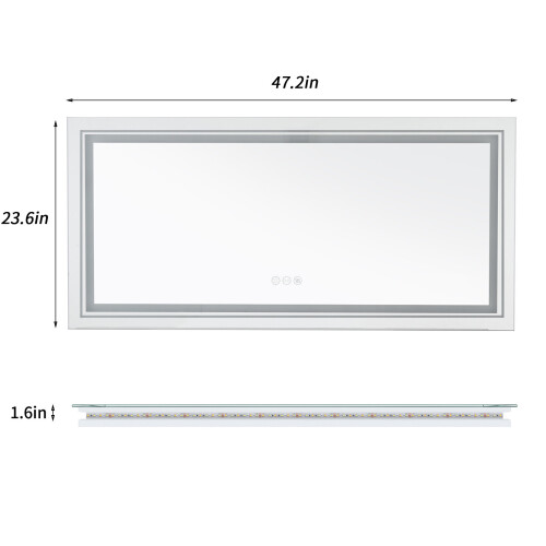 1200*600mm Rectangle Led Backlit Light Badezimmerspiegel 2