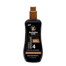 Australian Gold SPF 4 Spray Gel Sunscreen with Instant Bronzer 8 oz