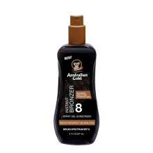 Australian Gold SPF 8 Spray Gel Sunscreen with Instant Bronzer 8 oz