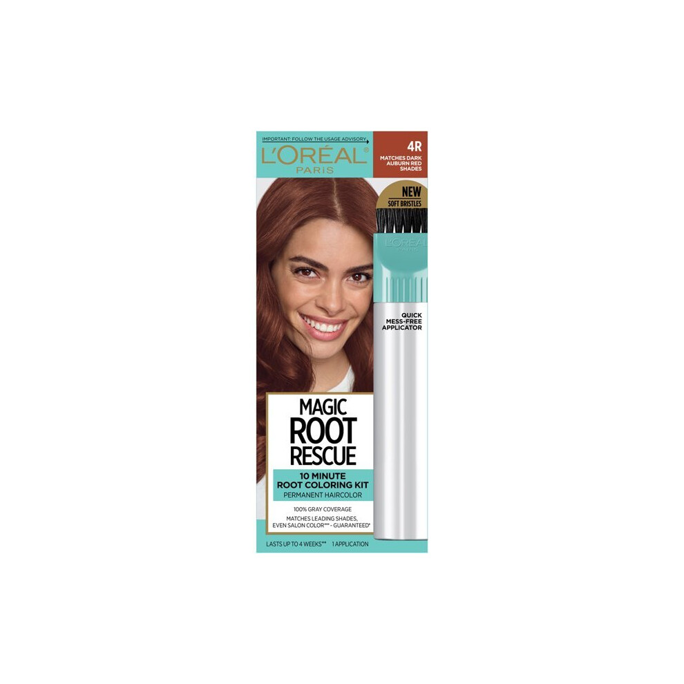 L'Oreal Paris Magic Root Rescue 10 Minute Root Hair Coloring Kit, 4R Dark Auburn, 1 kit