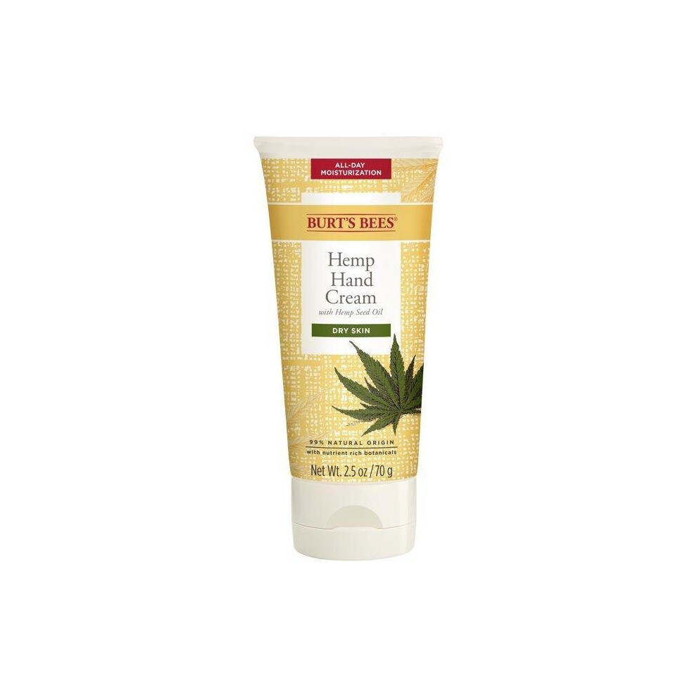 Burts Bees Hemp Seed Oil Hand Cream for Dry Skin, 2.5 Oz