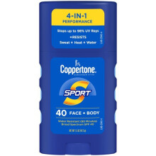 Coppertone SPORT Zonnebrandstick SPF 40, Waterdichte Stick Zonnebrand, Reisset voor Gezicht en Lichaam, 1.5 Oz