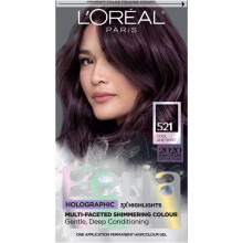 L'Oreal Paris Feria Multi-Faceted Shimmering Permanent Hair Color, 52 Medium Iridescent Brown/ Cool Amethyst, 1 Kit