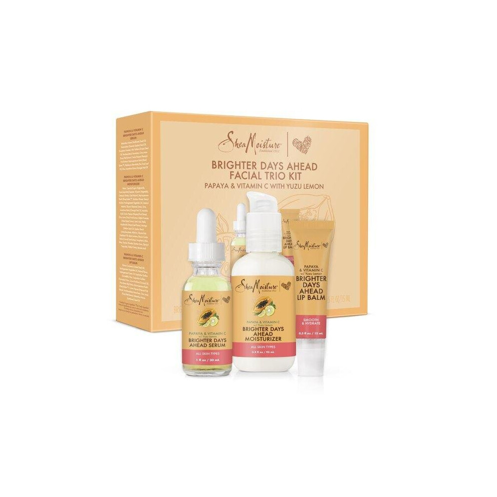 SheaMoisture Facial Trio Skin Care Kit For Dull, Dry Skin Papaya and Vitamin C Sulfate-Free Skin Care With Serum
