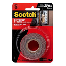 Scotch Extreme Double-Sided Mounting Tape, 1 in x 48 in, Black, 1 Roll