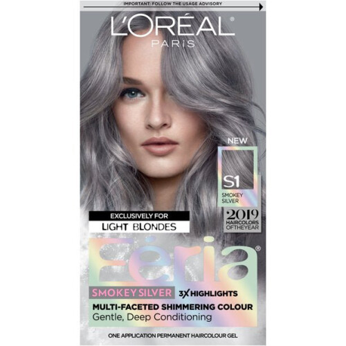L’Oréal Paris L'Oral, Feria, Πολυμορφικό Σκουφί Χρώματος,  S1 Σμόκι Σίλβερ, 1 Εφαρμογή