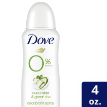 Dove 0% Aluminum Deodorant Spray Cucumber & Green Tea Aluminum Free 4 Oz