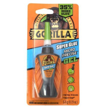 Gorilla Glue Clear Micro Precise Super Glue Gel, 5.5g Bottle