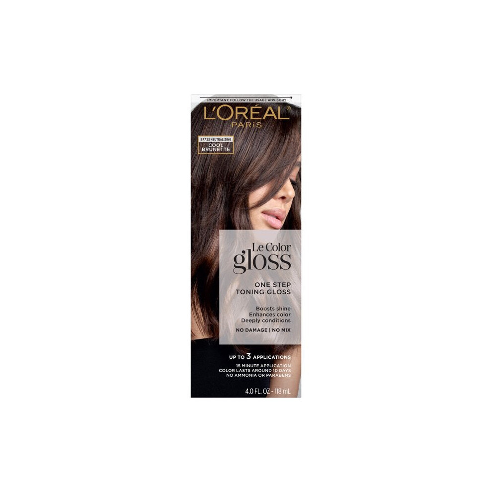 L'Oreal Paris Le Color Gloss One Step In-Shower Toning Gloss, Cool Brunette, 4 fl oz