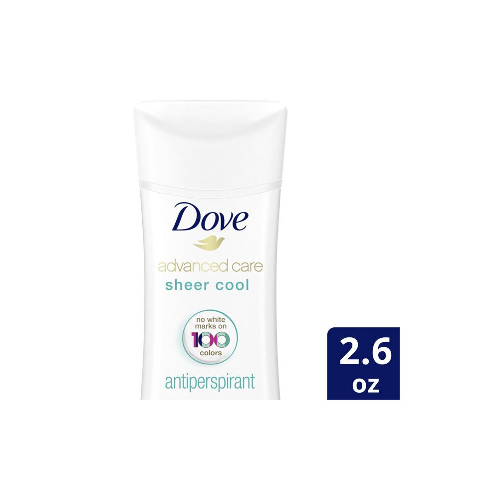 Dove Advanced Care Invisible Antiperspirant Deodorant Stick Sheer Cool 2.6 Oz White