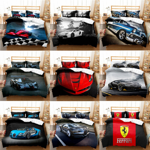 Sports Car Bedding Single Double Duvet Cover Pillow Cases Set on OnBuy