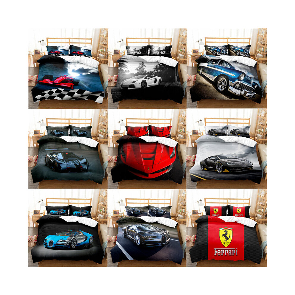 Sports Car Bedding Single Double Duvet Cover Pillow Cases Set on OnBuy