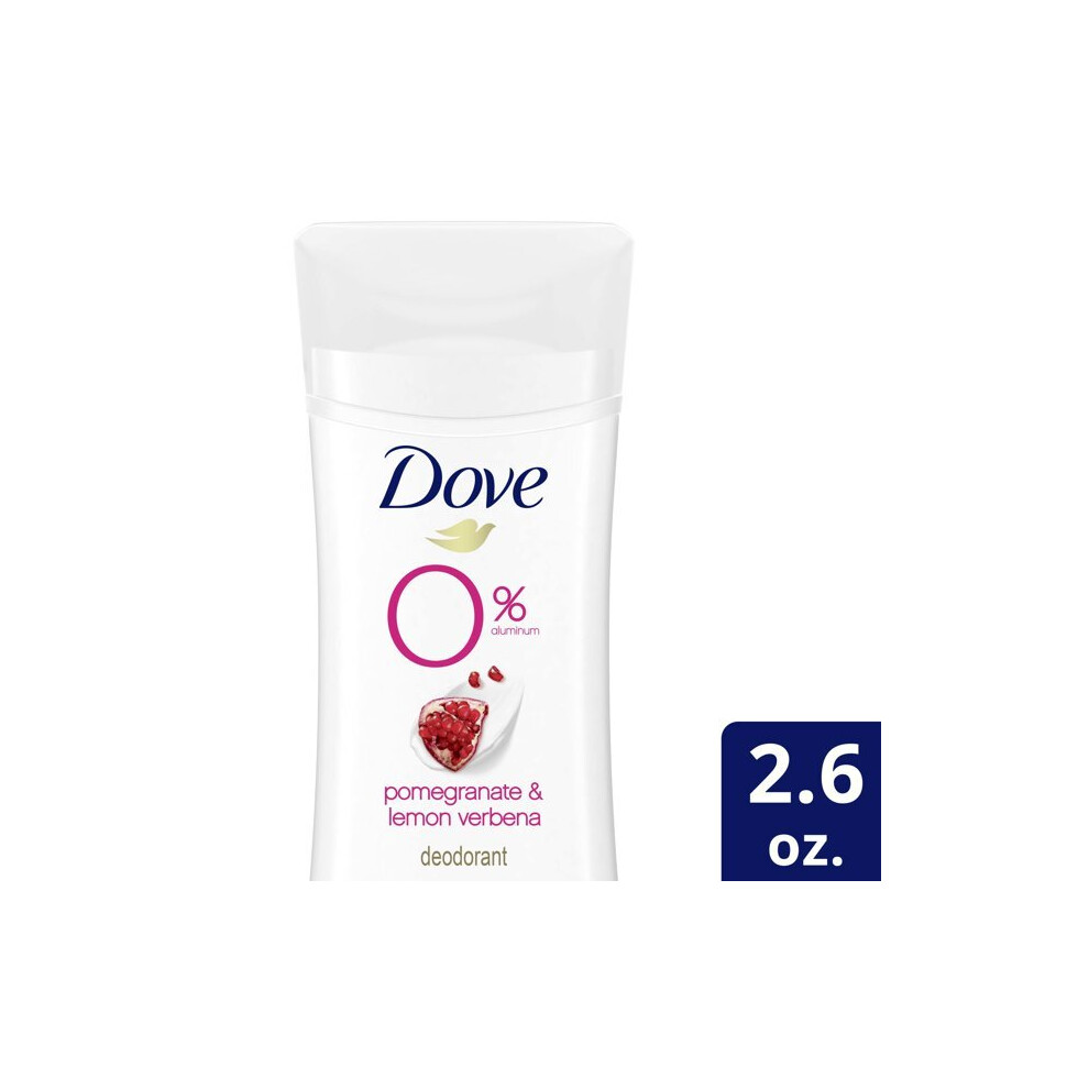 Dove 0% Aluminum Deodorant Stick Pomegranate And Lemon Verbena 2.6 Oz