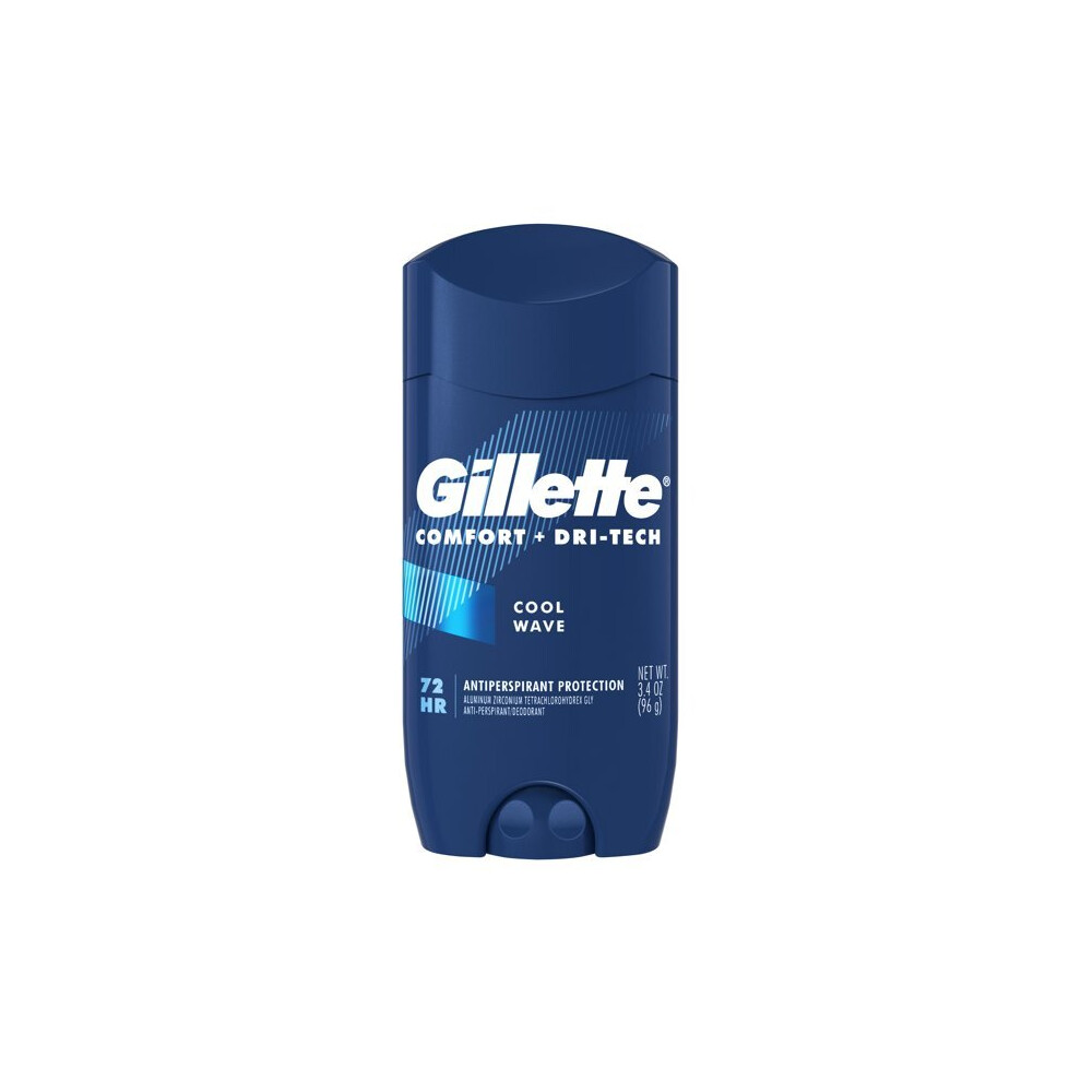 Gillette Antiperspirant Deodorant for Men, Invisible Solid, Cool Wave, 3.4 Oz