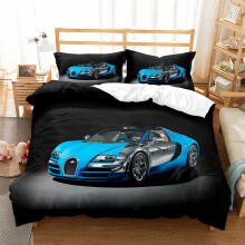 (07, Single-135*200cm) Sports Car Bedding Single Double Duvet Cover Pillow Cases Set