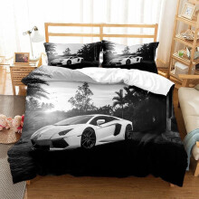 (04, Double-200*200cm) Sports Car Bedding Single Double Duvet Cover Pillow Cases Set