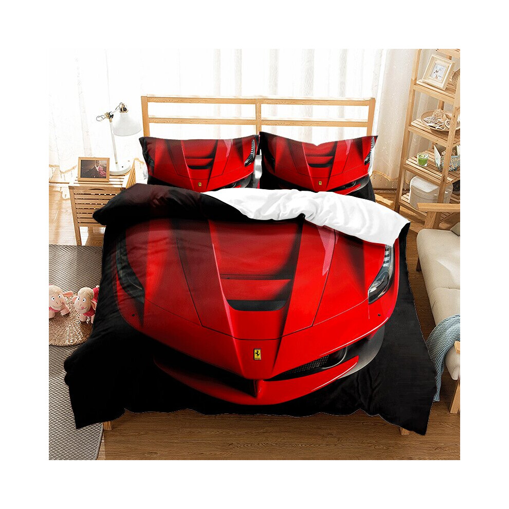 (05, King-240*220cm) Sports Car Bedding Single Double Duvet Cover Pillow Cases Set