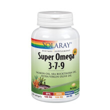 Solaray, Super Omega 3-7-9 met Vitamine D-3 & Zalmolie, 120 Softgels