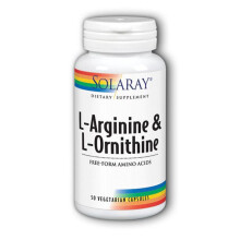 Solaray, L-Arginin L-Ornityna, 750 mg, 50 VegCaps