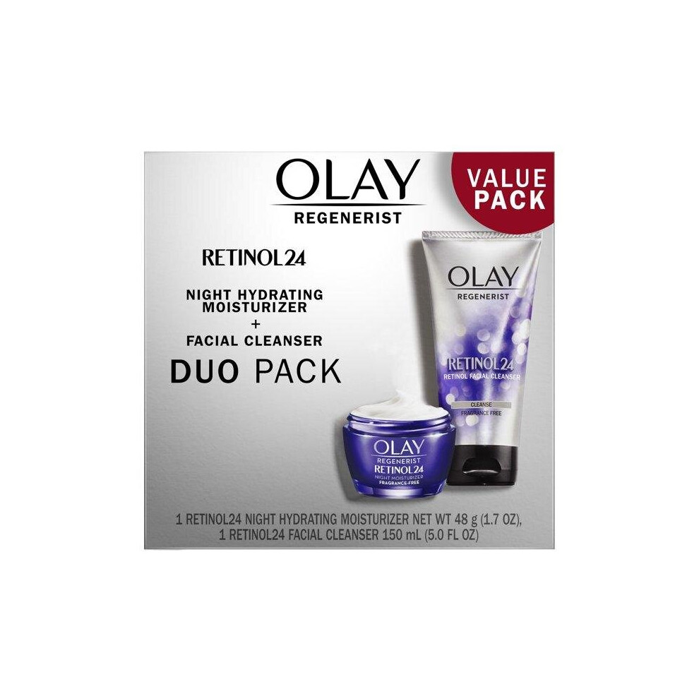 Olay Retinol 24 Duo Pack, Cleanser 5.0 Fl Oz, Moisturizer 1.7 Oz
