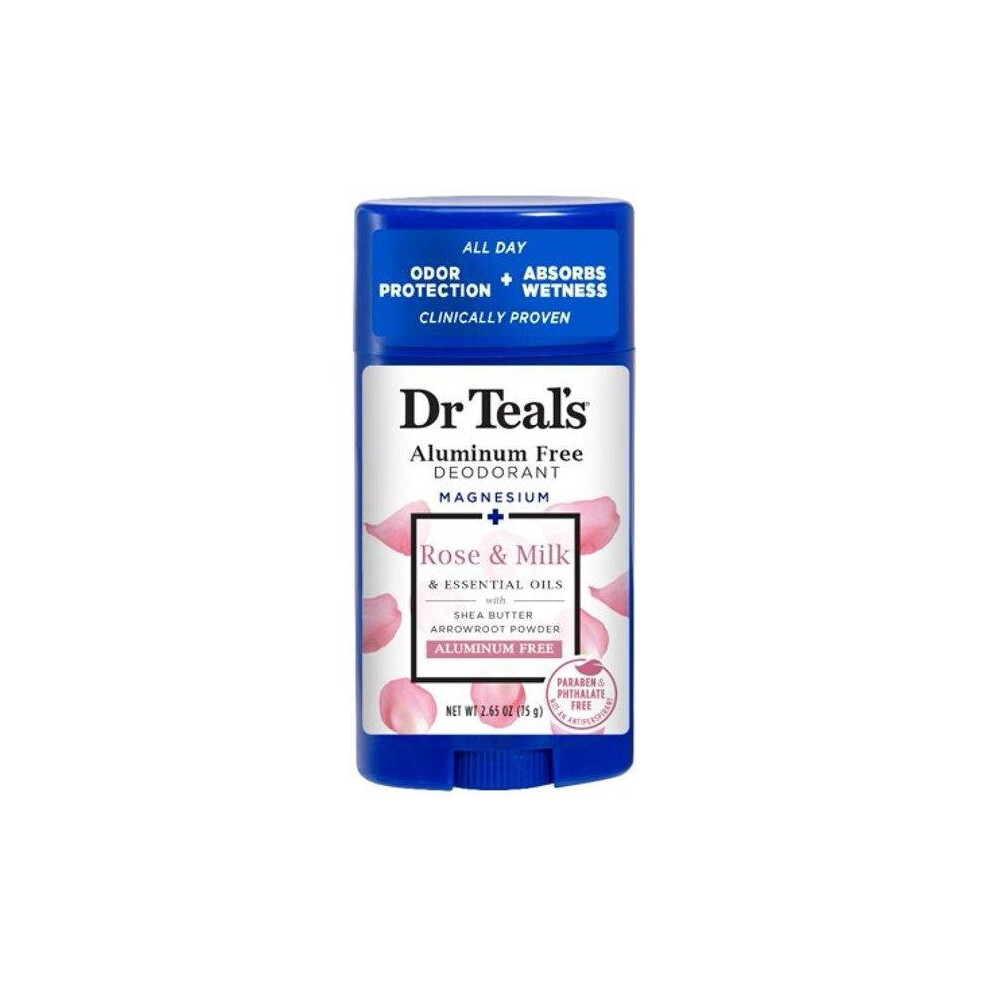 Dr Teal's Rose & Milk Deodorant, 2.65 Oz.