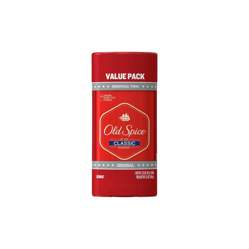 Old Spice Classic Original Deodorant, 3.25 Oz., Twin Pack