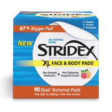Stridex, XL Gesichts- & Körperpads, Alkoholfrei, 90 Dual-Textur-Pads
