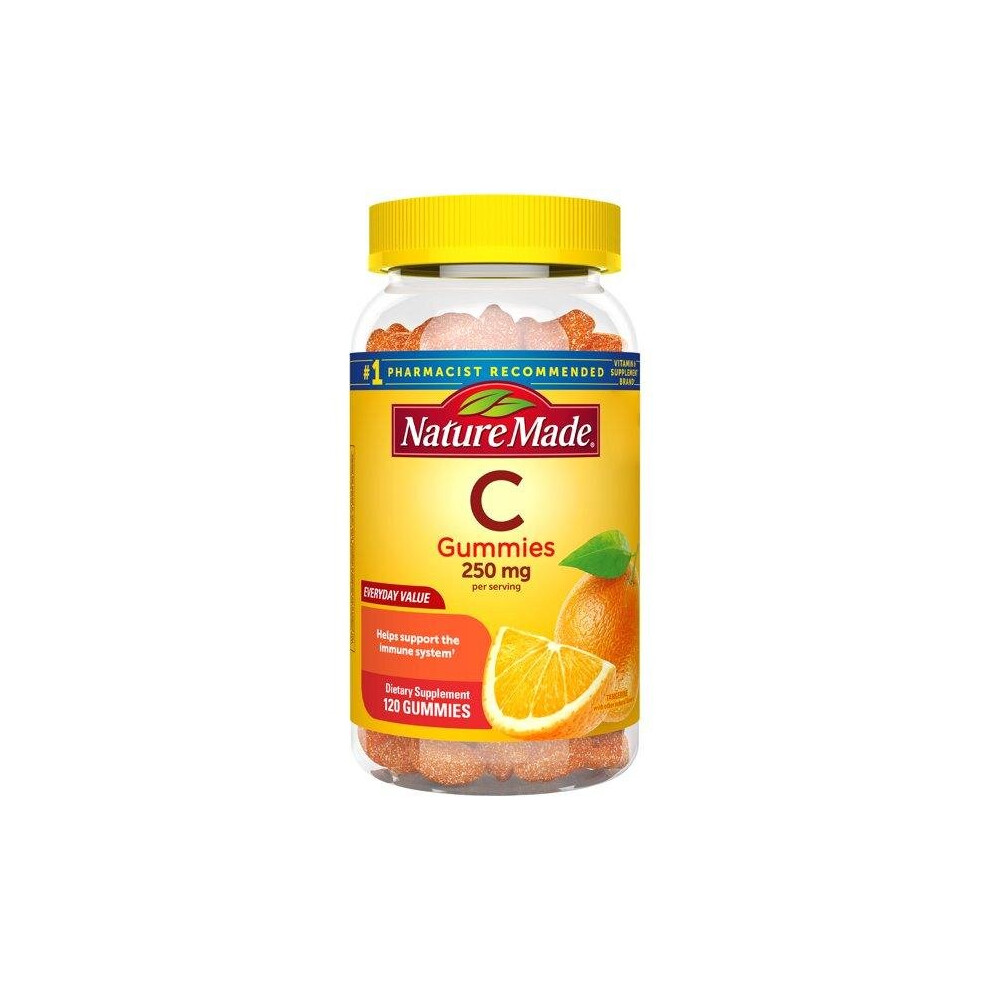 Nature Made Vitamin C Gummies 250 Mg, 120 Count, Tangerine