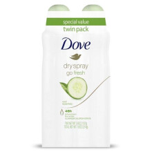 Dove Advanced Care Dry Spray Antiperspirant Deodorant Cool Essentials, 3.8 Oz., 2 Count