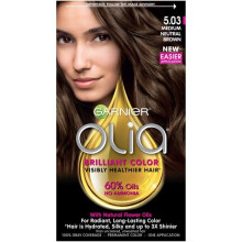 Garnier Olia Oil Powered Permanent Hair Color, 5.03 Medium Neutral Brown, 1 Kit