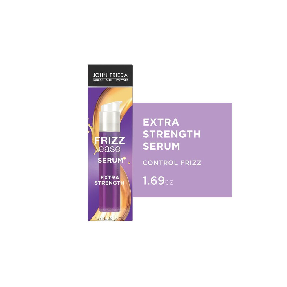 John Frieda Frizz Ease Frizz Extra Strength Hair Serum with Argan & Coconut Oil, Nourishing Hair Oil for Frizz Control, 1.69 fl oz