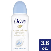 Dove Advanced Care Dry Spray Antiperspirant Deodorant Clear Minerals, 3.8 Oz.
