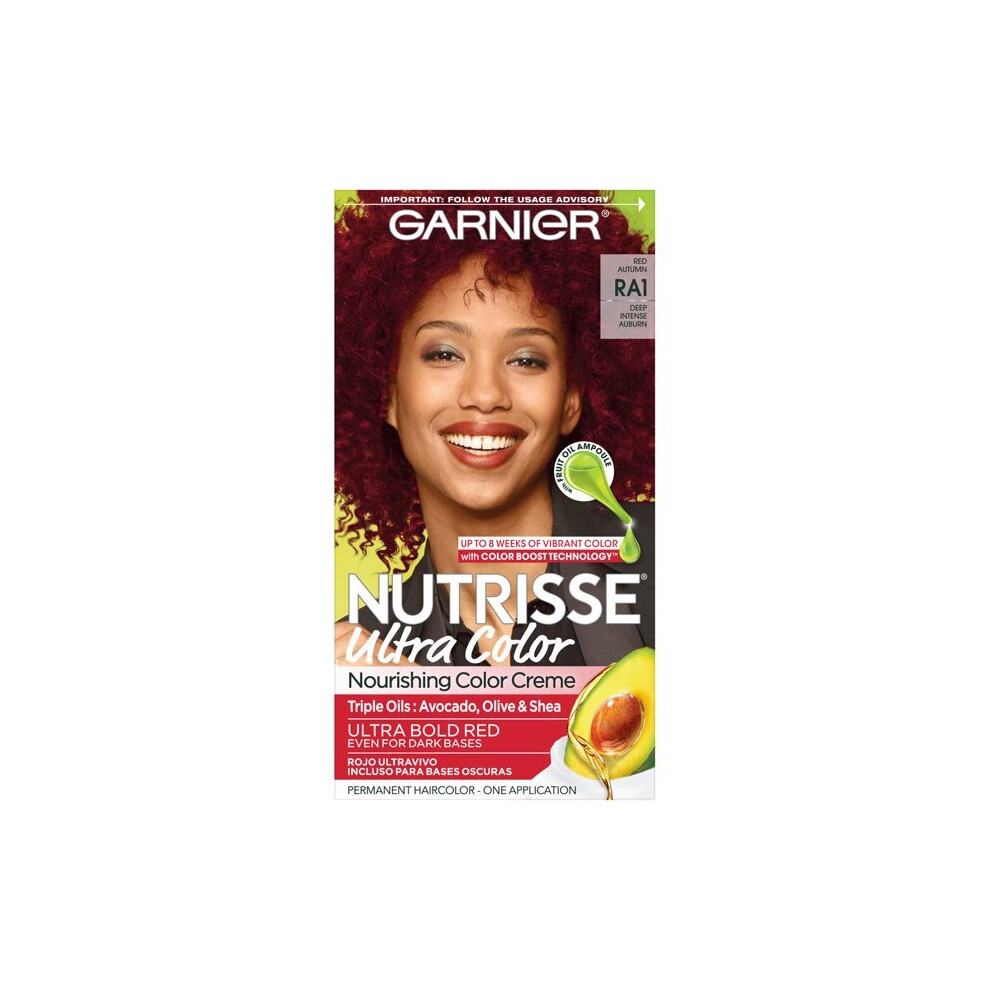 Garnier Nutrisse Ultra Color Nourishing Hair Color Creme, Red Autumn RA1, 1 kit