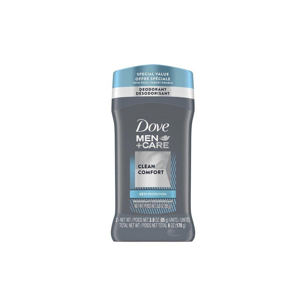 Dove Men+Care Deodorant Stick Clean Comfort 3.0 Oz., Twin Pack