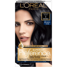 Tintura per capelli permanente L'Oreal Paris Superior Preference Fade-Defying + Shine 1.0 Nero Finale, confezione da 1