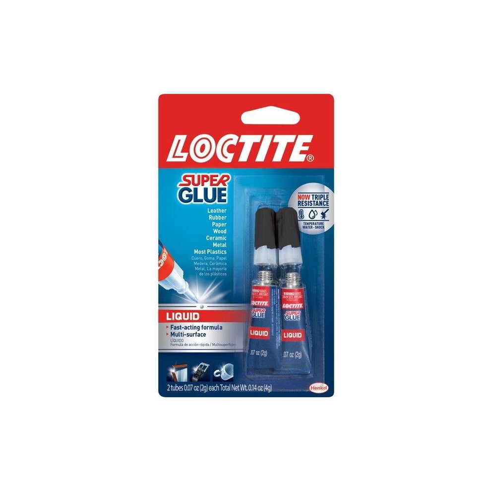 Loctite Super Glue Liquid Tube, 2 Pack, 0.07 Oz