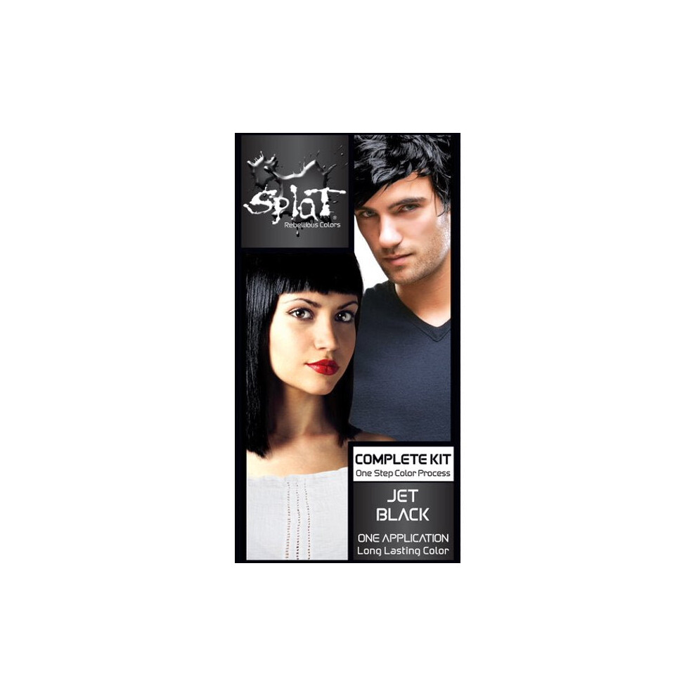 Splat Black Jet Hair Color Kit, Semi-Permanent Dye