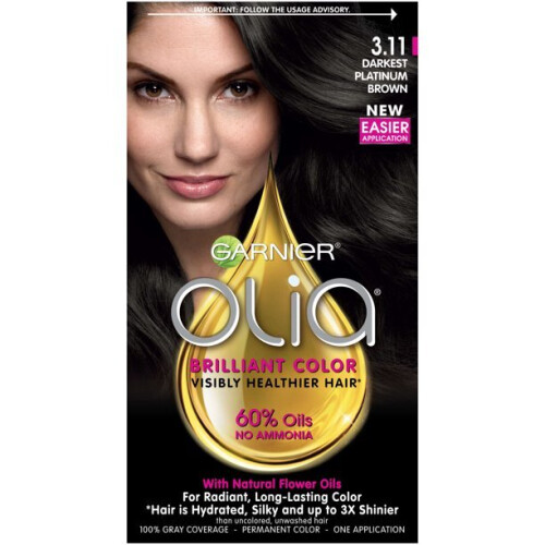 Garnier Garnier Χρώμα Μαλλιών Olia Χωρίς Αμμωνία, 3.11 Σκούρο Πλατινέ Καφέ, 1 Τεμάχιο