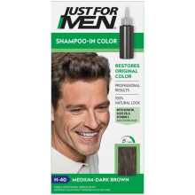 Just For Men Shampoo-In Haircolor, Gray Men's Hair Color - H-40 Medium, Dark Brown