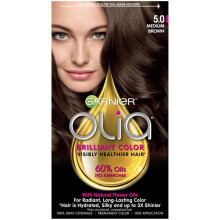 Garnier Olia Oil Powered Permanent Hair Color, 5.0 Medium Brown, 1 Kit