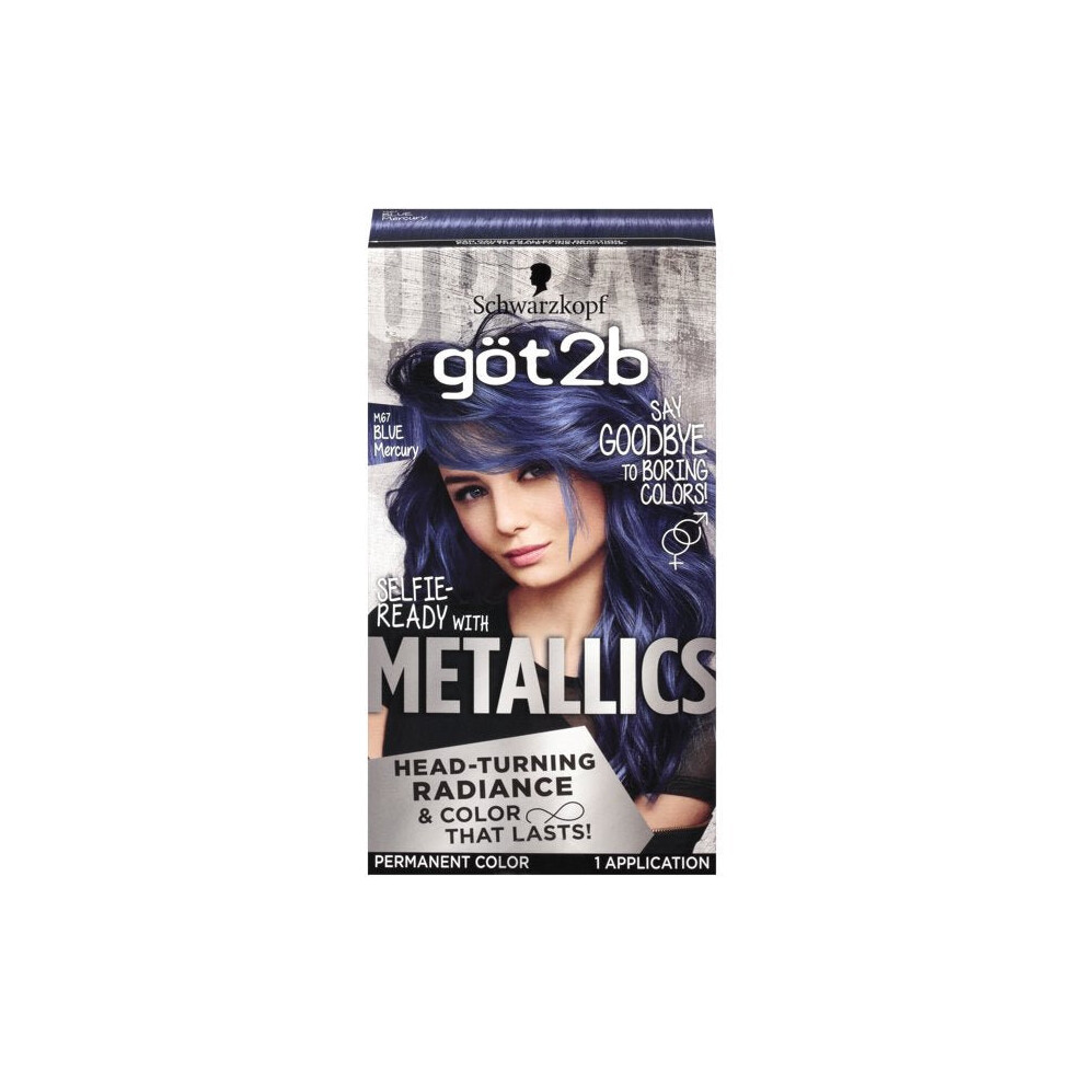 Schwarzkopf Got2b Metallics Permanent Hair Color, M67 Blue Mercury