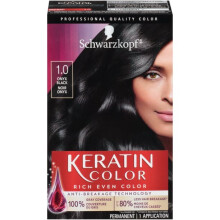 Schwarzkopf Keratin Color Permanente haarkleur 1.0 Black Onyx 1 toepassing - Salongenspireerde permanente haarverf voor tot 80% minder breuk ver