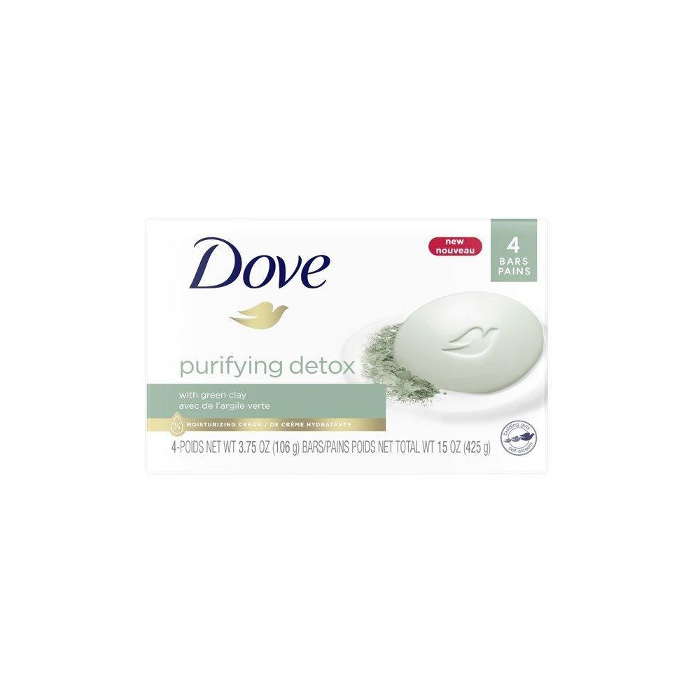 Dove Beauty Bar Purifying Detox with Green Clay, 3.75 Oz., 4 Pack