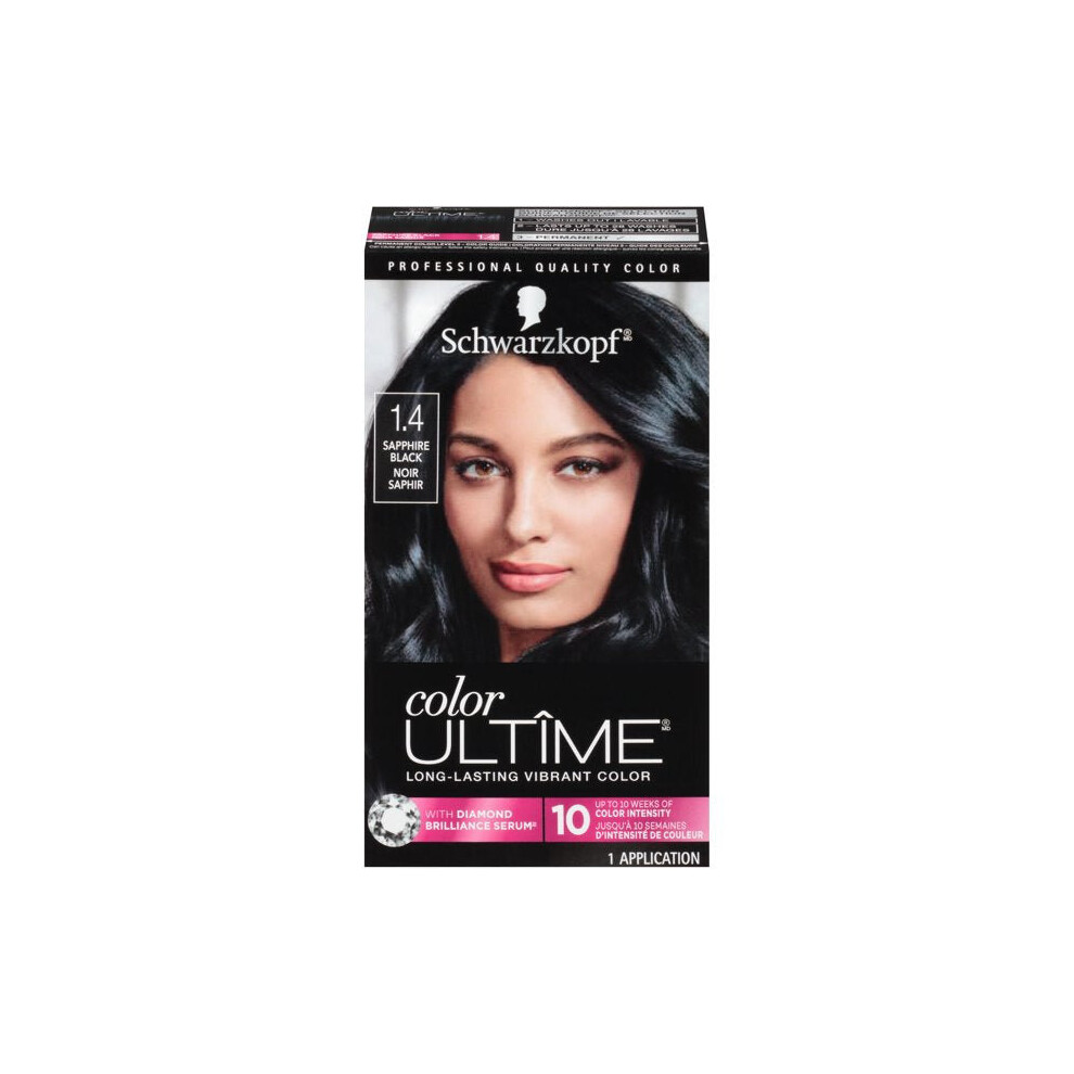 Schwarzkopf Color Ultime Permanent Hair Color Cream, 1.4 Sapphire Black