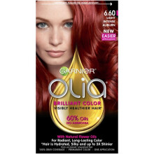 Garnier Olia Oil Powered Permanent Hair Color, 6.60 Light Intense Auburn, 1 kit