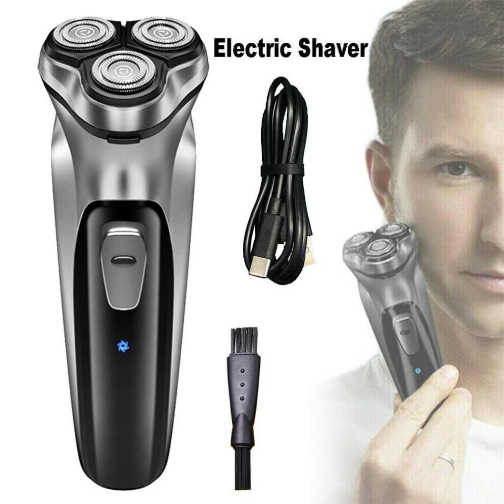 Mens Electric Shaver Razor Wet/Dry Rechargeable Rotary Cordless