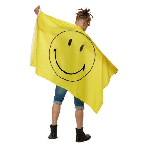 Smiffy's Smiley Large Flag Yellow