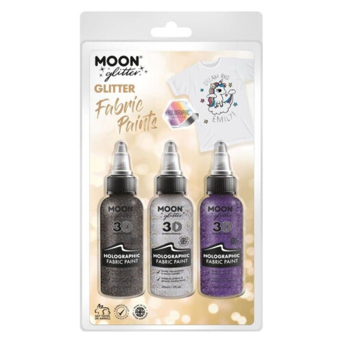Smiffy's Moon Glitter Holographic Glitter Fabric Paint