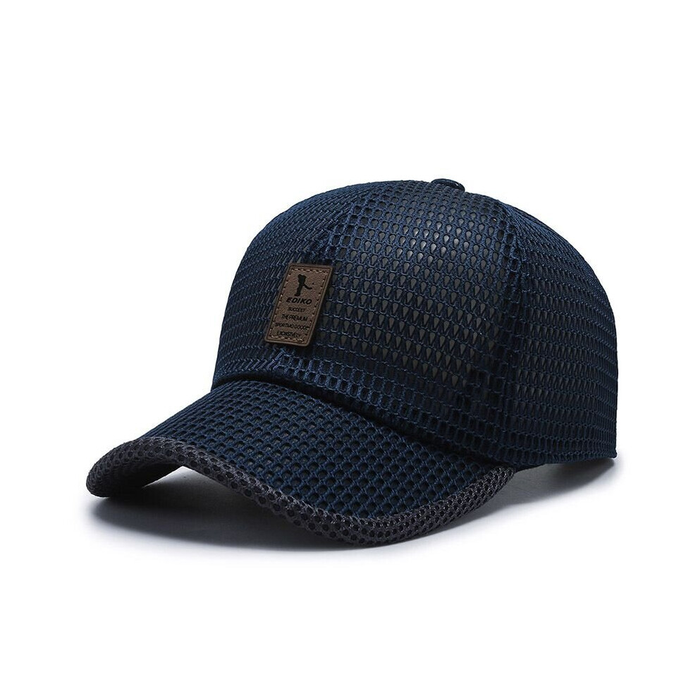 (DarkBlue) Mens Women Mesh Breathable Baseball Sports  Sun Protection Trucker Sun Hat