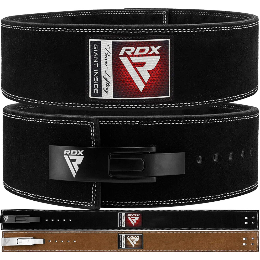 (Black, Medium) RDX Powerlifting Belt for Weight Lifting Gym Belt